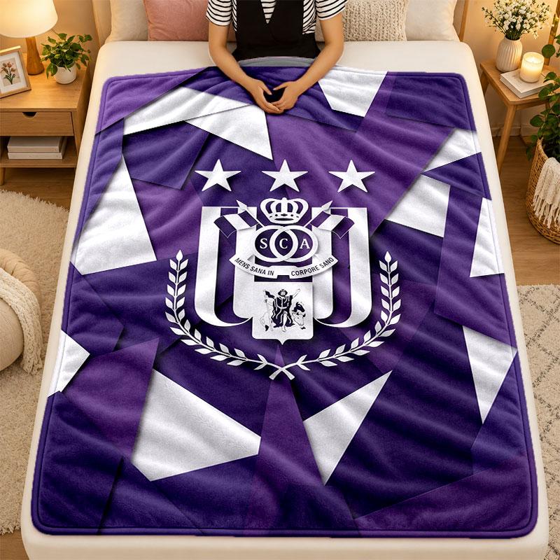 Flannel BlanketAnderlecht FC Warm Soft Throw Blanket for Indoor Sofa Bed Living Room Use