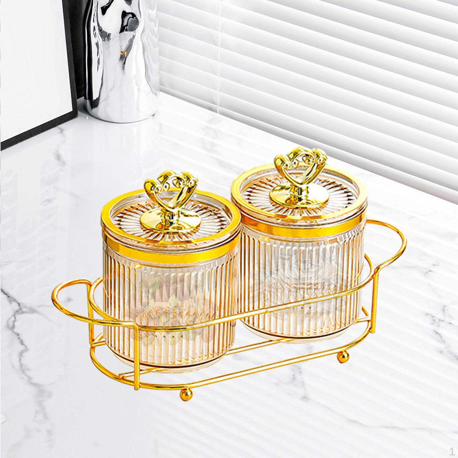 

Банка для хранения продуктов питания, орехи, конфеты, контейнер, многофункциональный съемный поднос для закусок с крышкой Nordic Dryed 2 bowl amber