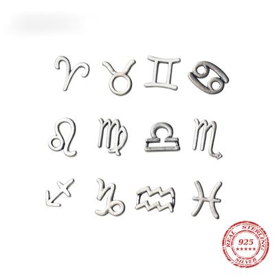 Twelve Constellations Stud Earrings For Women Girls Cute 925 Sterling Silver Aries Aquarius Leo Virgo Fashion Jewelry