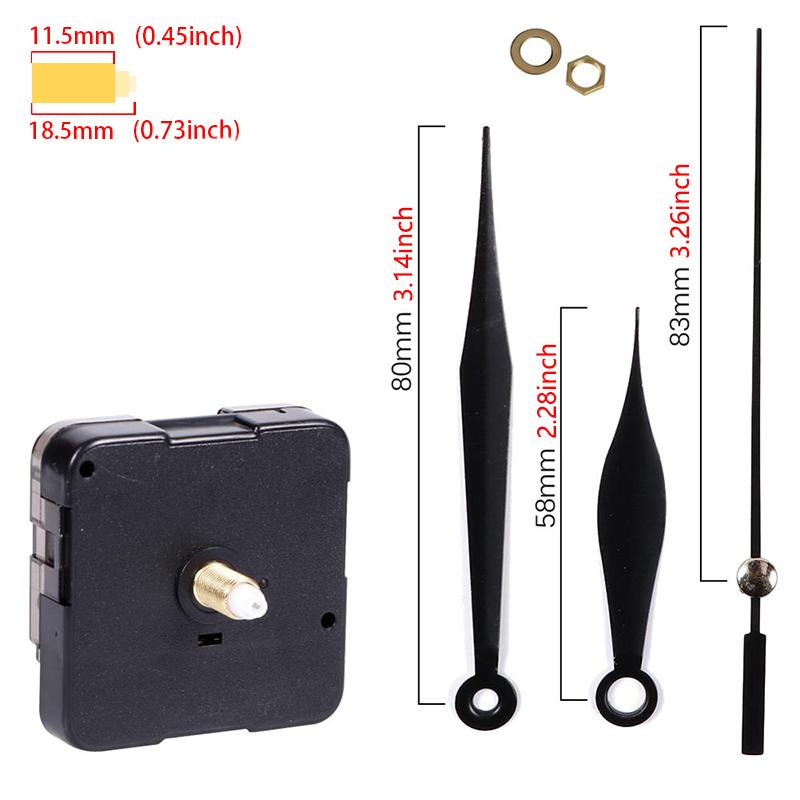 Uhrwerk Leises Quarzwerk Maschine Wandzeiger Set Uhrwerk Tisch Langer Schaft DIY Uhren Reparaturteile