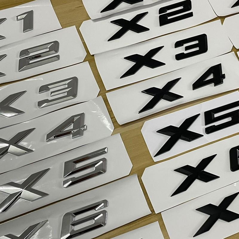 Kompatibler BMW X Serie Heckemblem-Aufkleber: X1-X7 Schwarze Heckbeschriftung