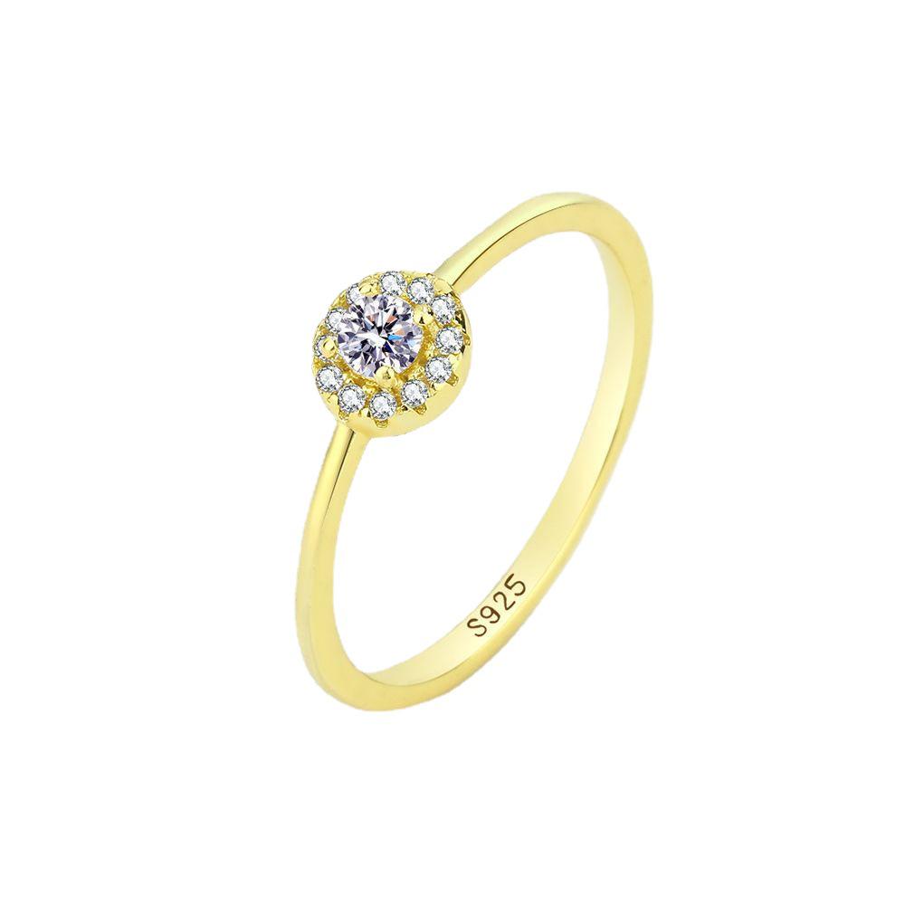 14K Minimalistischer S925 Damen Zirkonring - Nicht verblassend, Hochwertiger Schmuck