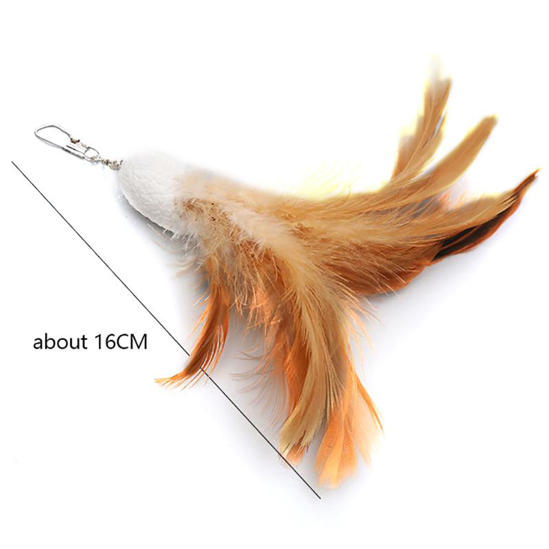 Cat Toy With Replaceable Feather Head And Sequins