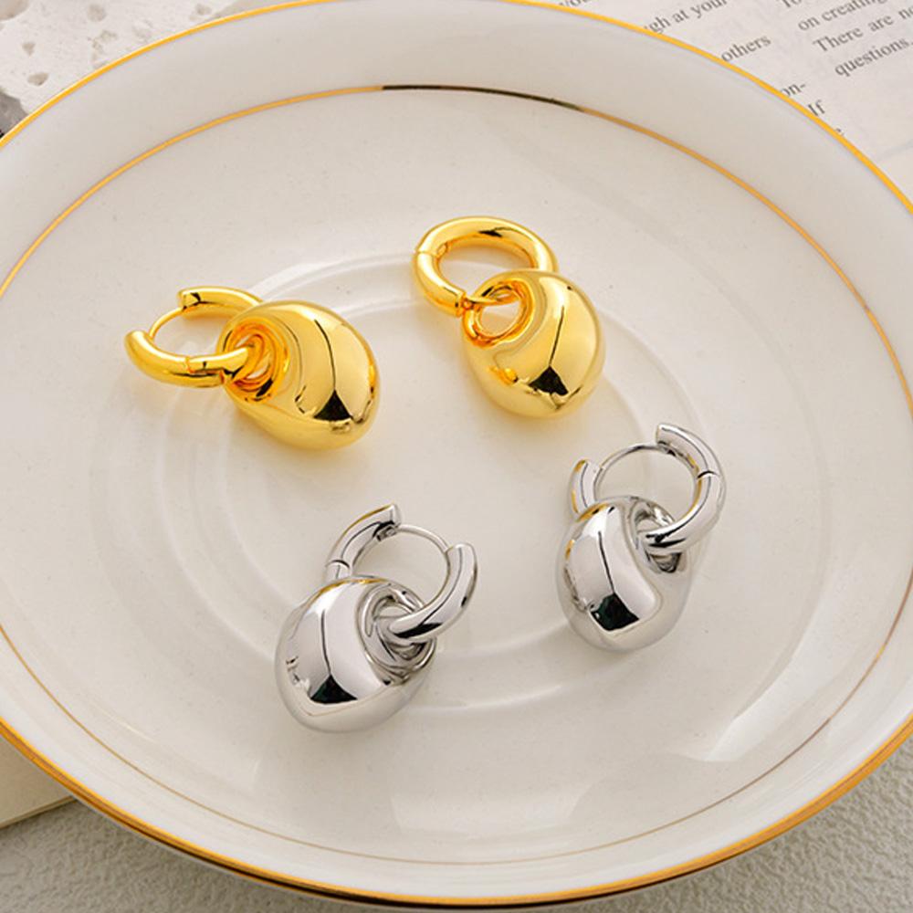 Luxury Clip-On Arch Earrings - Triomphe Inspired Gold-Tone Personalized Jewellery for Women's Fashion Gifts