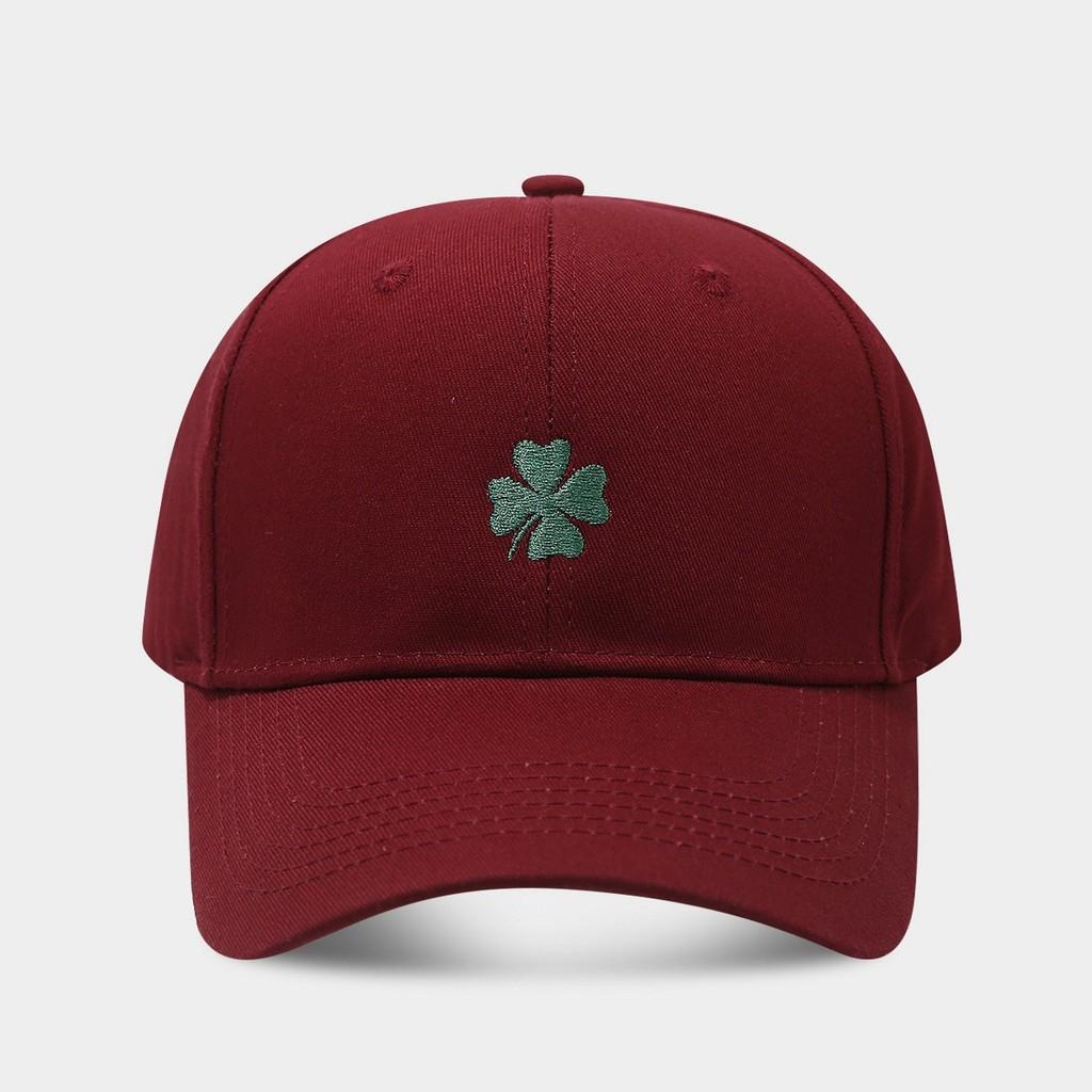 Lucky Four Leaf Clover Baseball Cap With Embroidered Flora For Spring Outdoor Activities