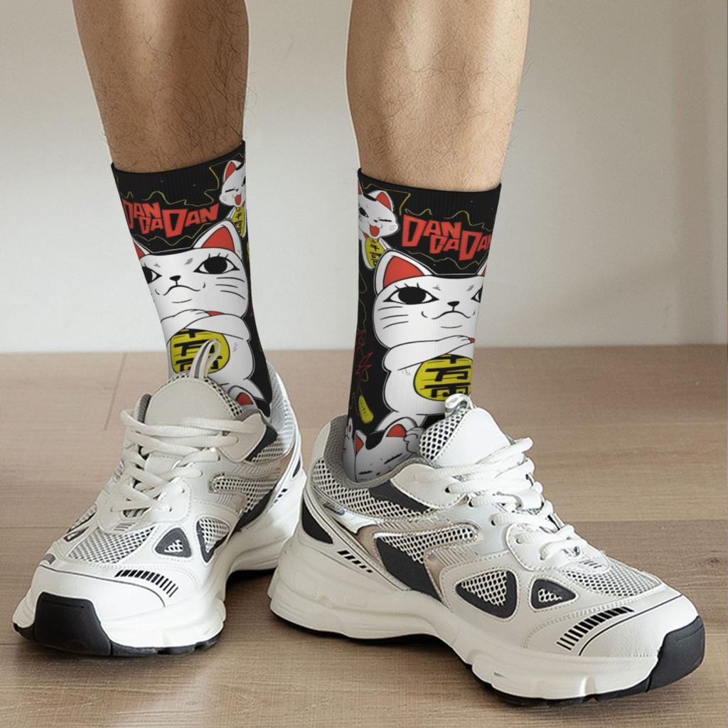 Winter Warm Retro Women Men Dandadan Lucky Turbo Granny Socks Anime Non-slip Basketball Socks