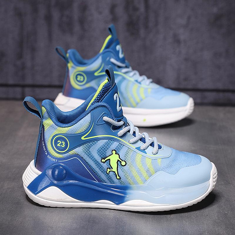 Middle-aged and older children's actual basketball shoes Children's professional training Wear-resistant sneakers Mesh breathable and non-slip runn