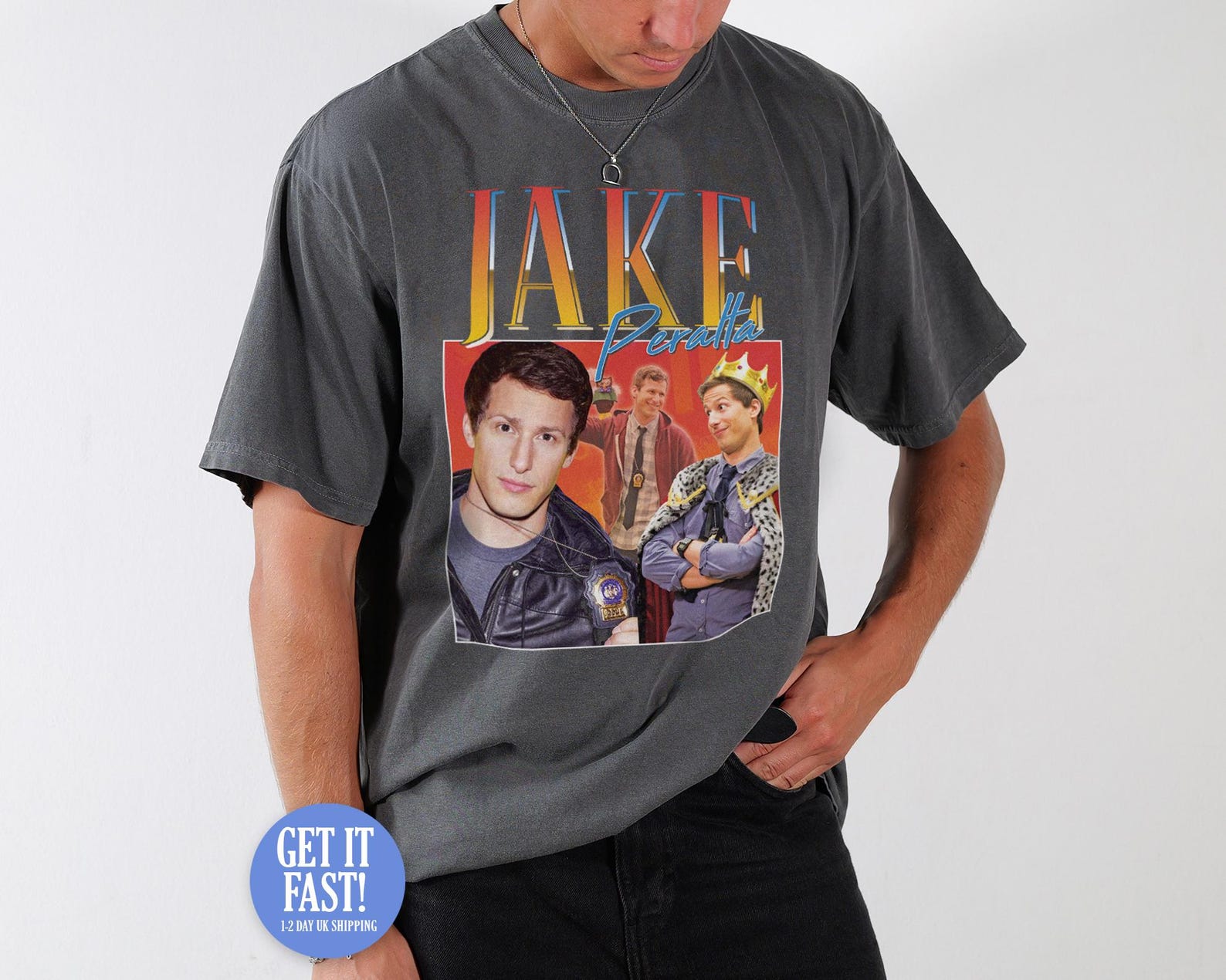 Jake Peralta Hommage T-Shirt Geschenk Brooklyn Show Vintage Retro 90er Lustig 4XL black