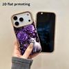 Phone Case: 2D Flat Lambskin Suitable for iPhone 18, 17, 16, 15, 14, 13Pro Protective Case, Dark Purple-black Background, Christmas and Halloween Gift