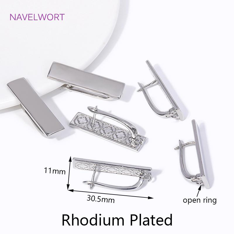 

Trendy Rectangle Earring Clasp Hooks 18k Gold Plated Metal Leverback Earring Clasps Fasteners DIY Earring Making Accessories 2 Pieces