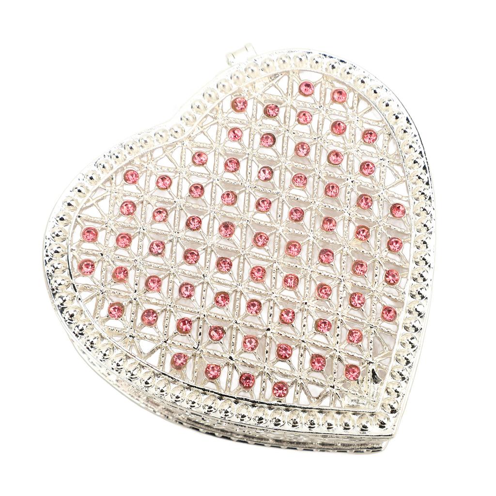 Hjärtformad Småprydnadsorganisatör Ihålig Liten Ring Örhänge Minnessak Förvaringslåda för Bröllop Födelsedagspresent Rosafärgad