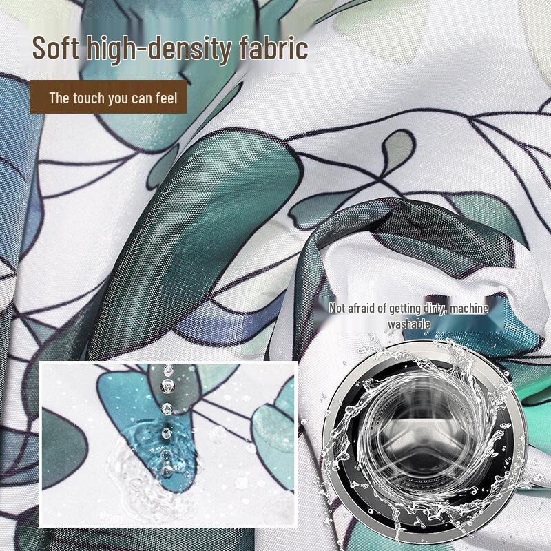 LIEI No-Drill Waterproof Polyester Shower Curtain