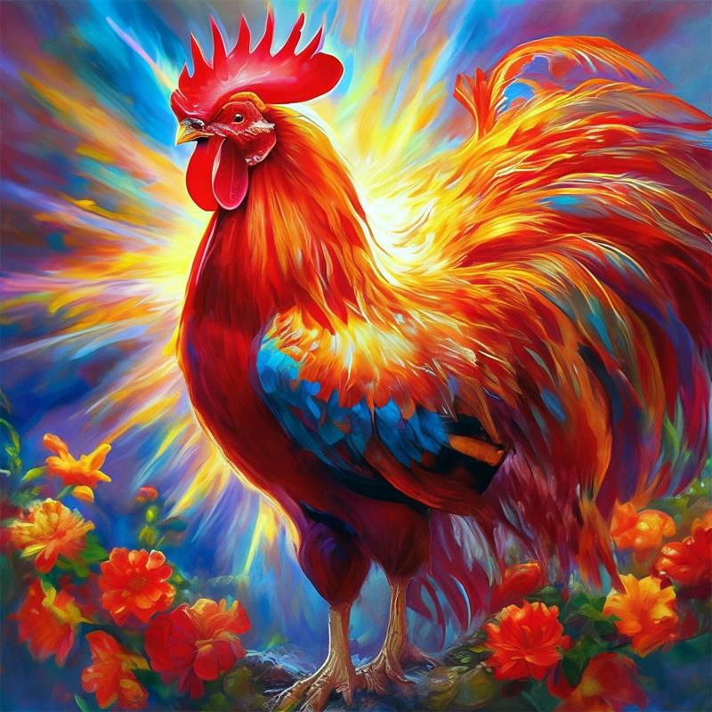 

Full 5D Diy Diamond Painting Big Rooster Diamond Embroidery Full Cross Stitch Home Decoration Handmade Gift 20x20cm