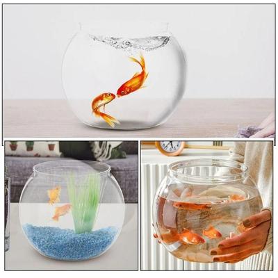 Portable Transparent Fish Tank Plastic Unbreakable Aquarium Round Lightweight Viewing Tank Home Decor