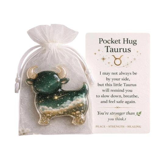 Token de Abrazo de Bolsillo Zodiacal Encanto de Bolsillo Acrílico Hecho a Mano con Tarjeta de Mensaje Recuerdo Inspirador de Consuelo Regalo Significativo para Él Ella