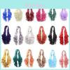 Peluca Ondulada Larga de 80 cm en Colores Vibrantes Fibra de Alta Temperatura Ideal Para Eventos de Cosplay