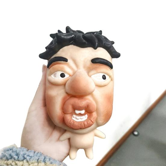 1/2/4Pcs Naked Ugly Man Squeeze Toy Stress Relief Slow Rising Ugly Face Sensory Toy Soft Stretchy Stress Ball Fidget Toy Party Favors