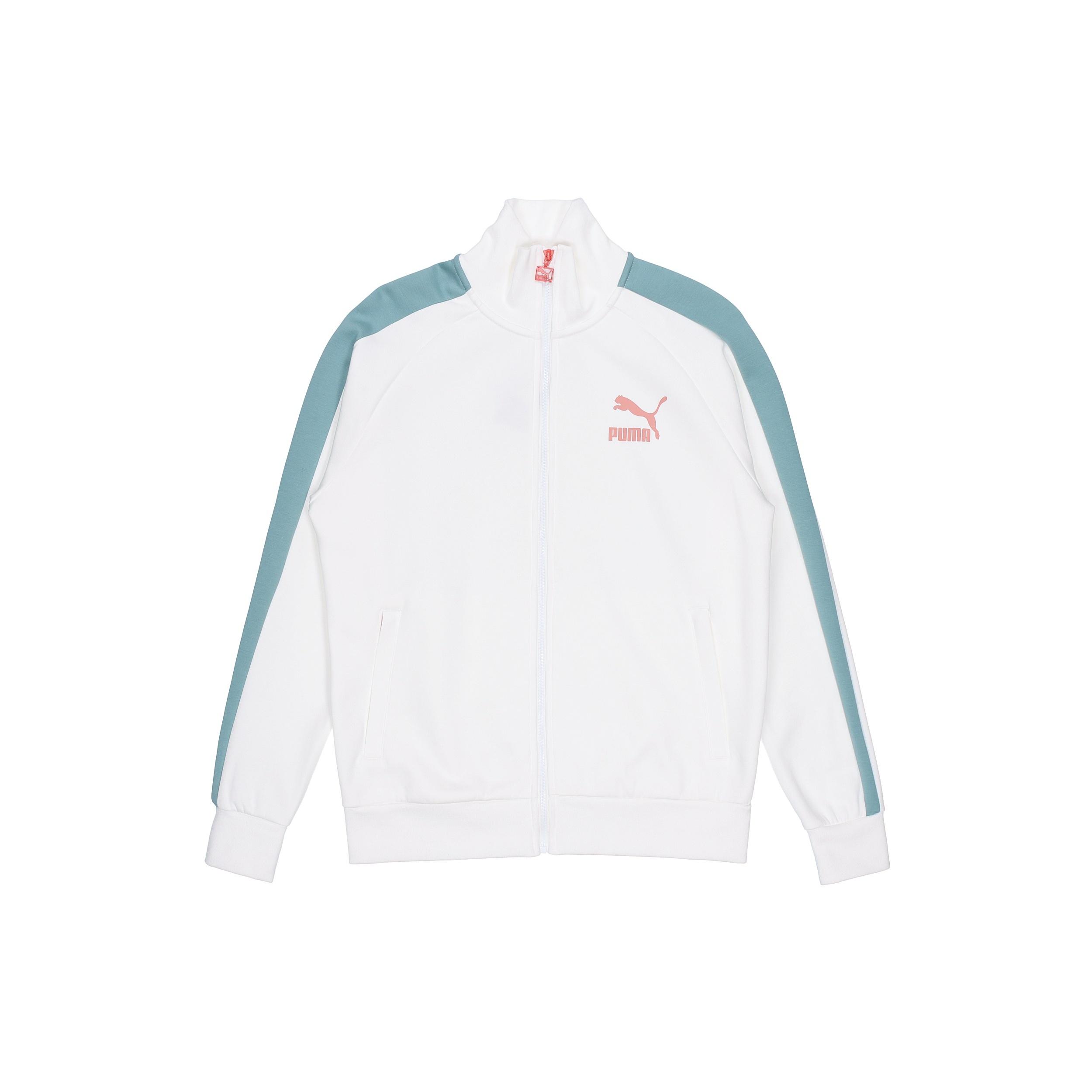PUMA Iconic Running Sports Training Colorblock Stand Collar Jacket White Men s 531377-57 L
