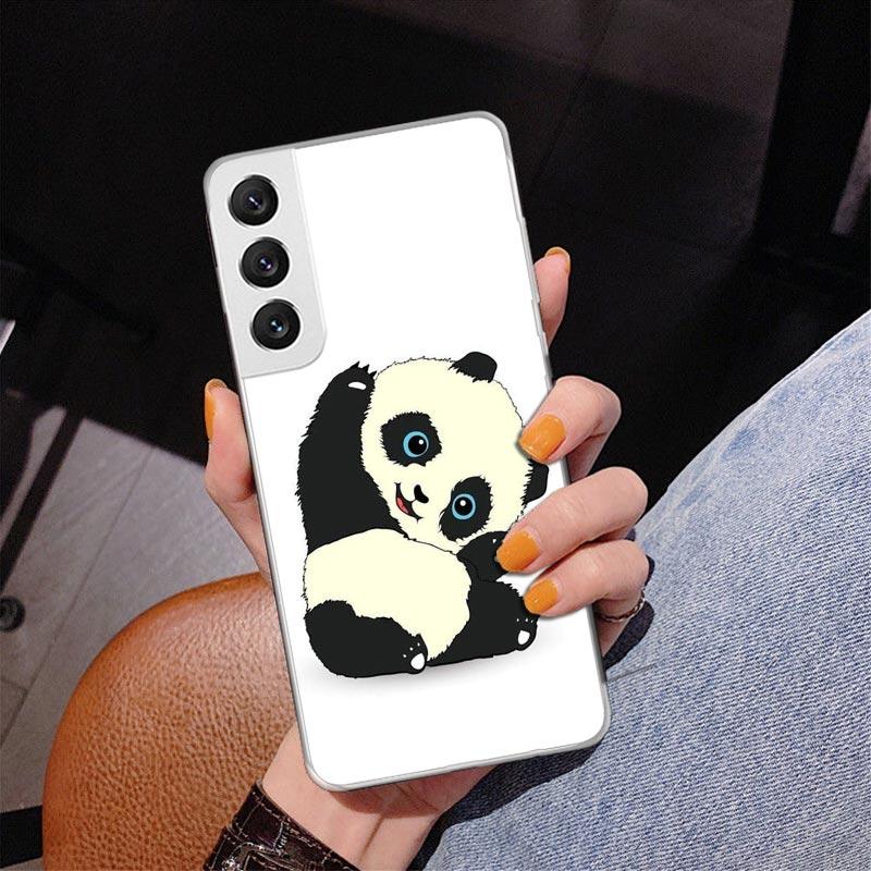 

Cartoon Cute Panda Bear Phone Case For Samsung Galaxy S24 S25 Edge S26 Ultra S23 S22 S21 Plus S20 FE + Personalized Print Cover Samsung S23