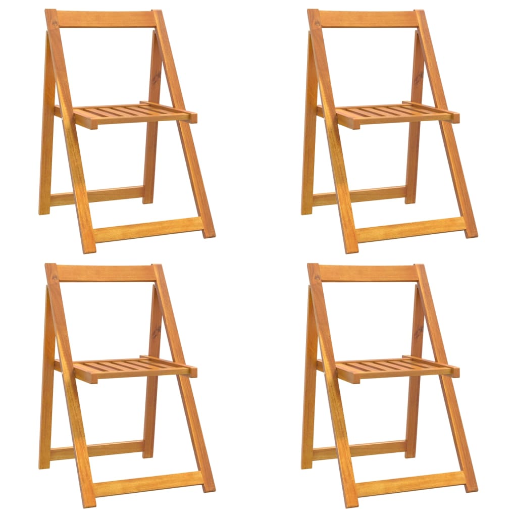 Vidaxl Folding Garden Chairs, 4 Pcs., Solid Acacia Wood