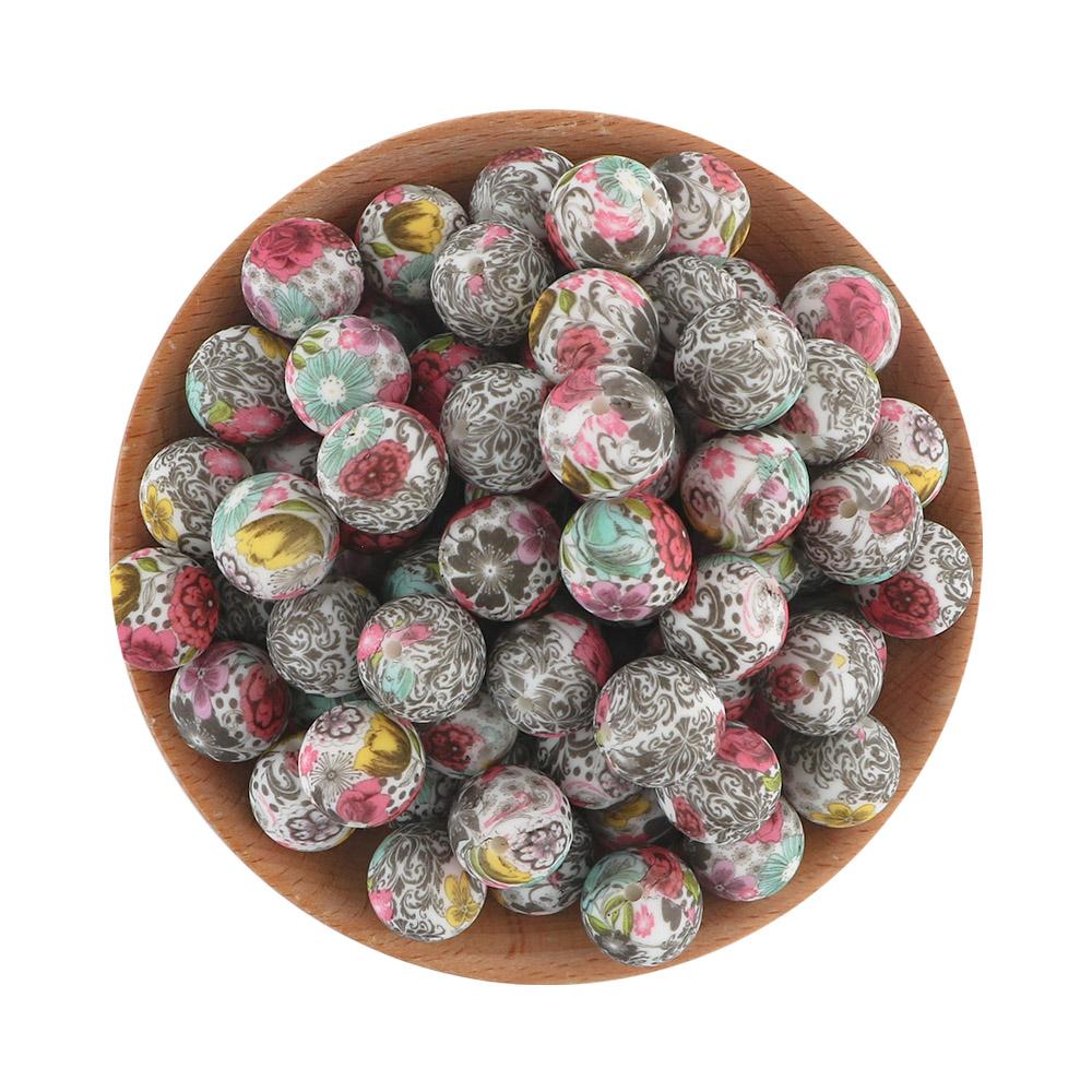 5Pcs 15mm Round Leopard Silicone Printed Beads For Jewelry Making DIY Keychain Necklace Bracelet Jewelry Accessories