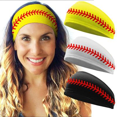 Popular Sports Print Wide Sweatband: Baseball, Football, Running, Softball Elastic Headband