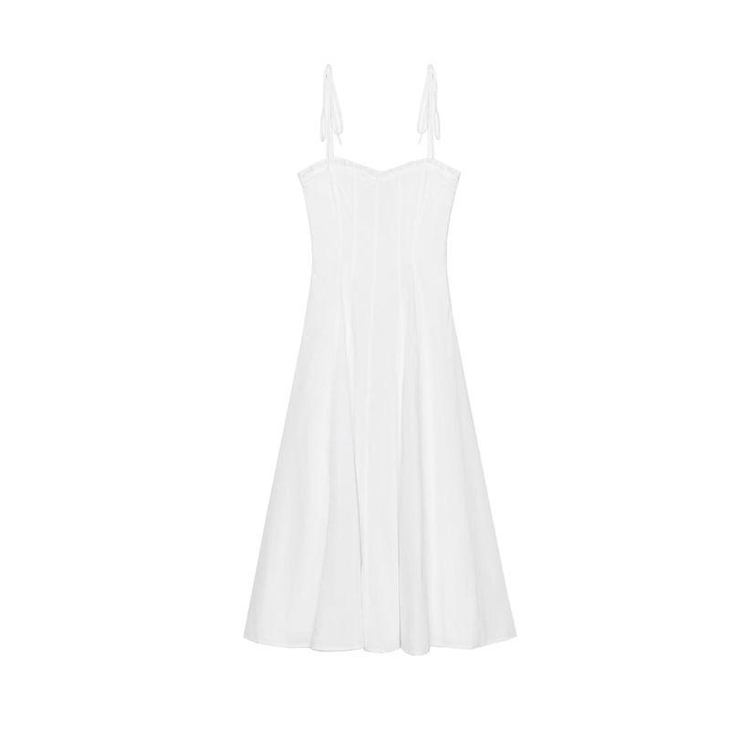 Summer New Women Clothes Laminated Decorative Poplin Midi Dress 3152317 3743035 8216035