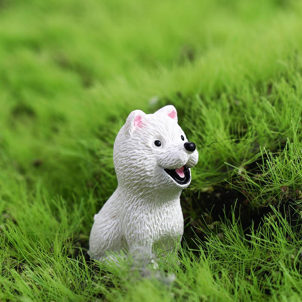 Creative Home Decor Resin Puppy Statue Mini Animal Miniature Dog Ornament Figurines Cake Decoration