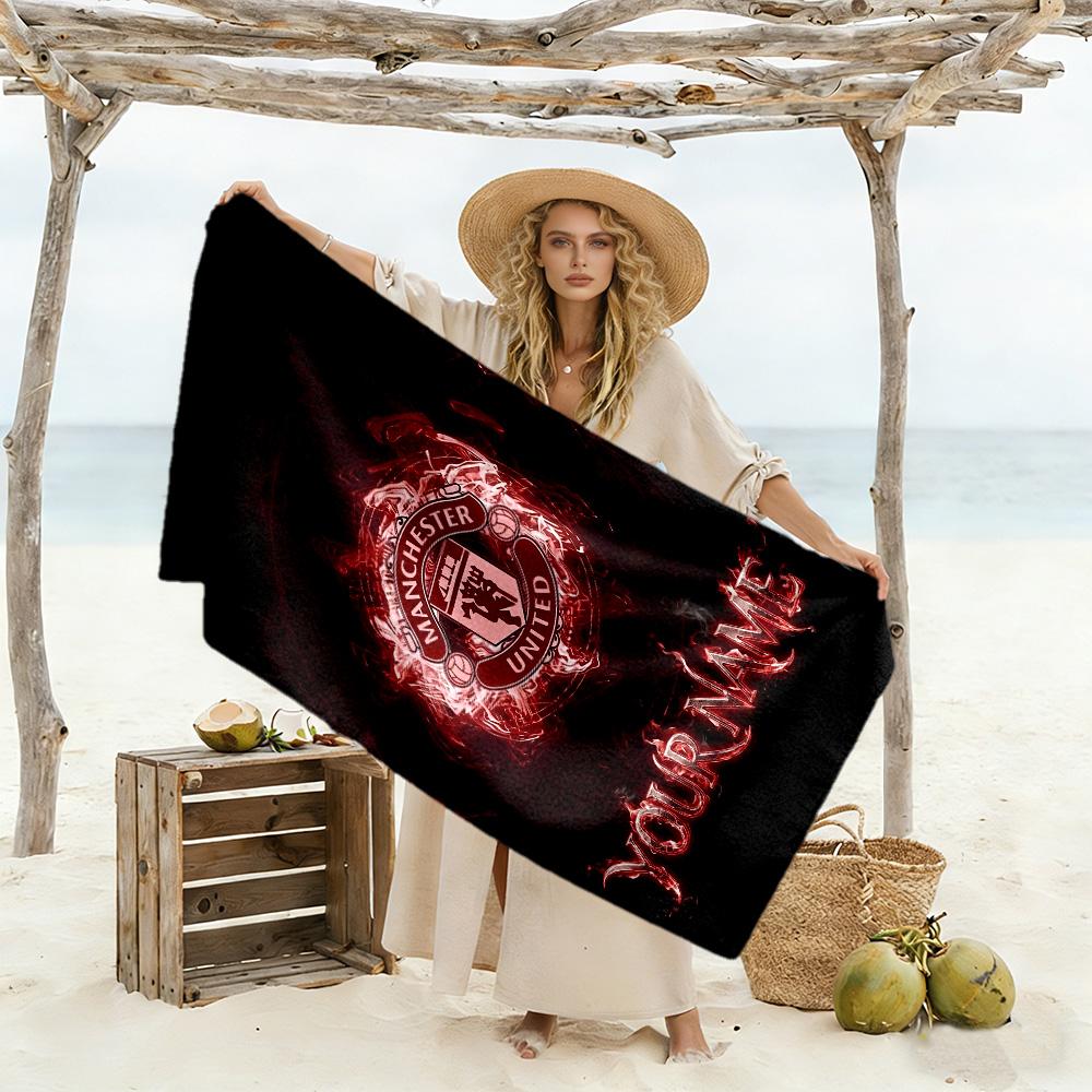 Manchester Personalized Name Beach Towel Soft Durable Quick-Dry Portable for SwimmingBeachCamping Travel Beach AccessoriesGym