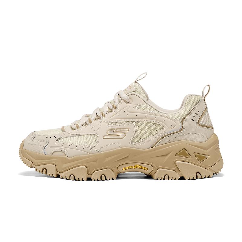 Skechers DLites Hiker Outdoor Aesthetic Fashion Lightweight Cushioning Sports Hiking Durable Grip Low Top Walking Shoes Men Sneaker Beige 237426-SAND