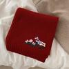 New Autumn and Winter Knitted Scarf with Embroidered Small Flowers Warm Neck Protection Scarf Autumn and Winter Atmosphere Warm Korean Style Scarf