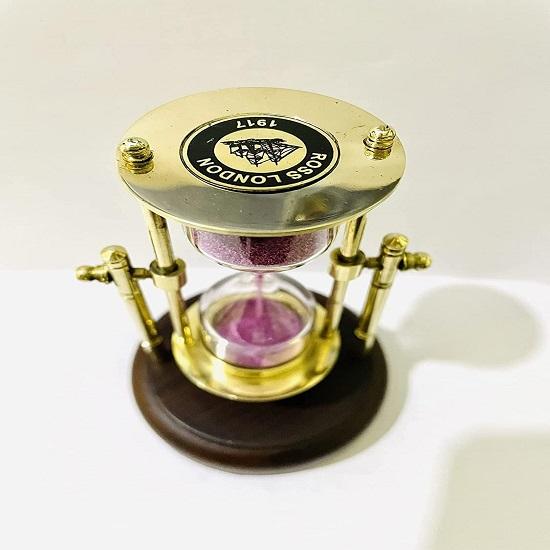 Přesýpací hodiny Starožitný pískový časovač s kompasem na dřevěné základně Sand Clock Námořní dekorace