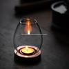 Japanese Zen Glass Candle Holder - Romantic Aromatherapy Ornament, Windproof Retro Design for Home or Desktop.