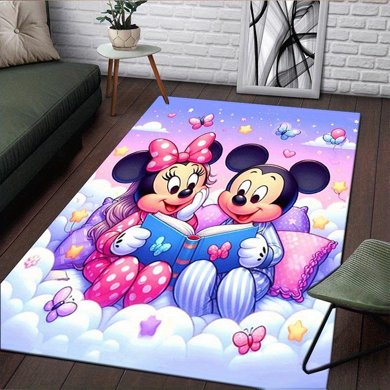 1pc Mickey Pattern Area Rug Soft Flannel Floor Mat for Living Room,Office,Bedroom and Carpet