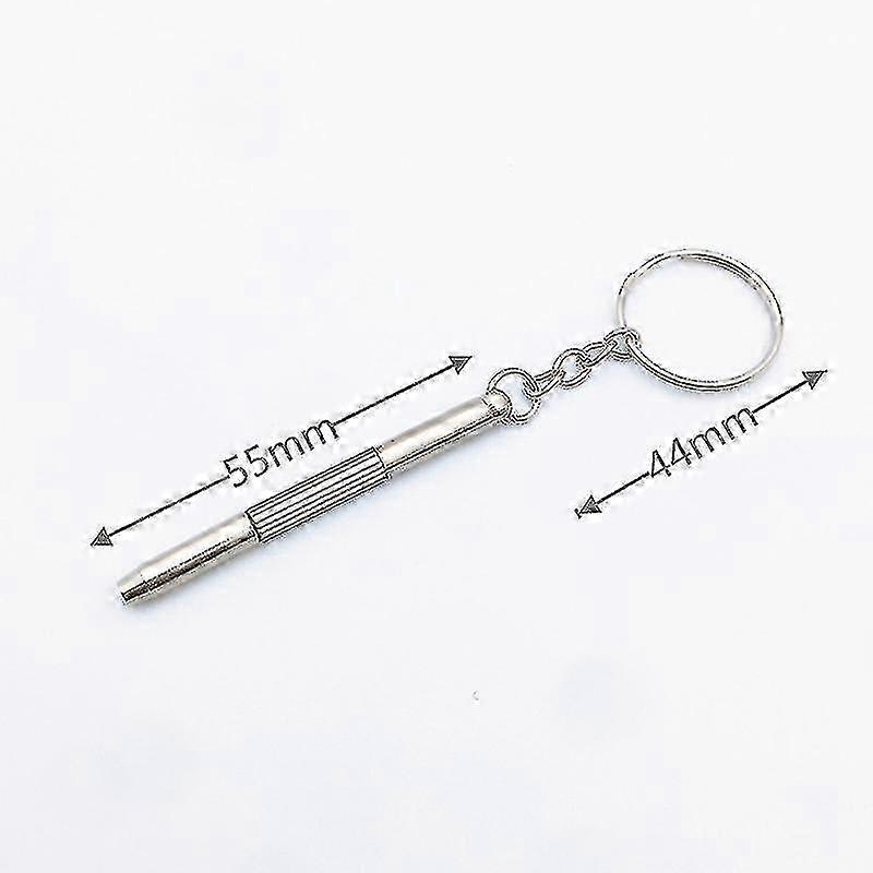 Mini Flat Head Phillips Screwdriver with Hollow Hex Nut Keychain Glasses (Mini Screwdriver - 2 Pairs)