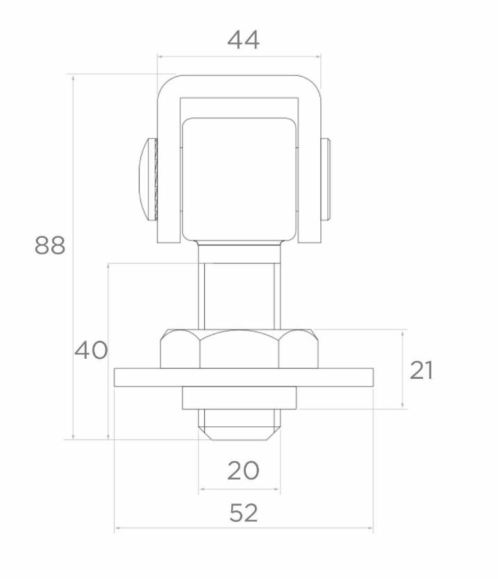ADJUSTABLE HINGE 20MM - MP ZAW R20