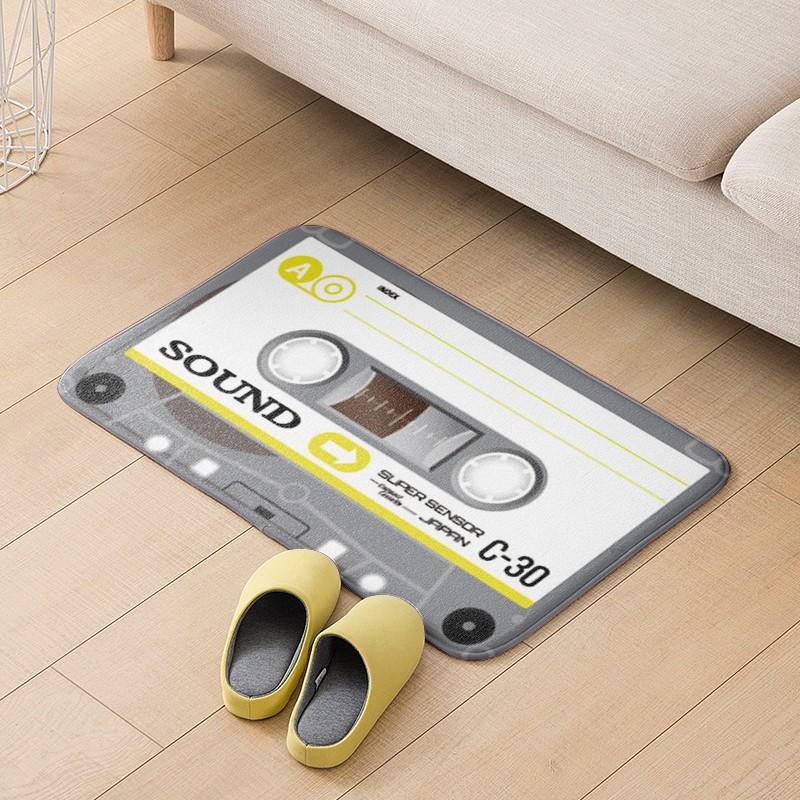 

Модна стрічка Музичний нековзкий килимок для ванної кімнати Прикраса дверей для вітальні Килимок для вітальні Килимок Модний хіп-хоп візерунок Товстий фланелевий килим 50cm x 80cm