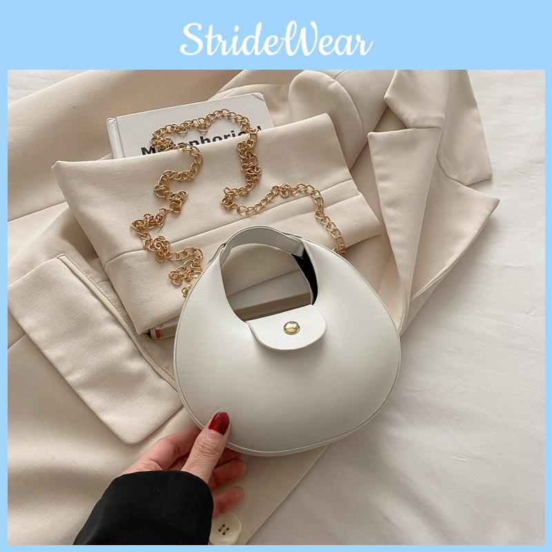 Dumpling Shaped Girls Chain Crossbody Bag With Magnet Closure For Daily Fashion