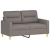 2 Piece Sofa Set with Cushions Taupe Fabric