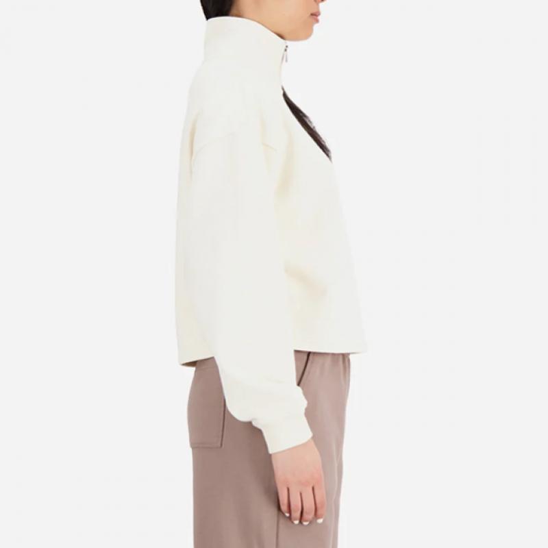 New Balance Women S Athletic Linear Semi Crop Half Zip Up SweatShirt nbncd4S042 25