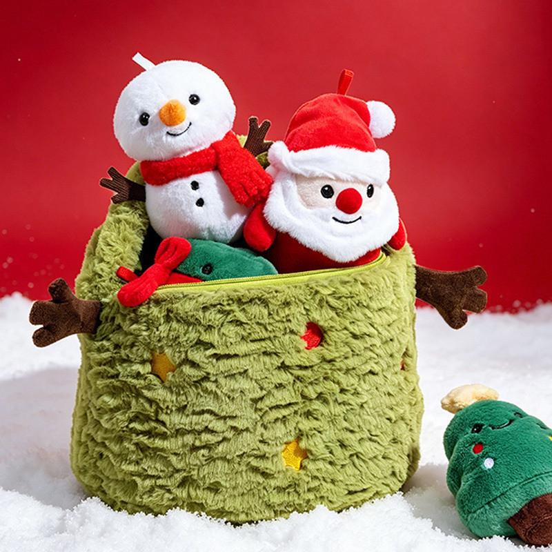 Christmas Plush Snowman Ornament Soft Fabric Holiday Decor For Gift Giving