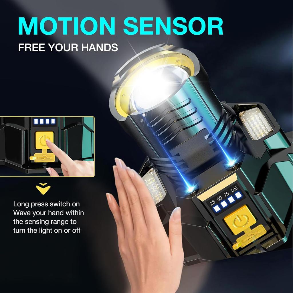 1/2/4PCS Super Bright LED Headlamp USB Rechargeable Waterproof IP65 for Home Repair Hiking Camping Fishing and Cycling