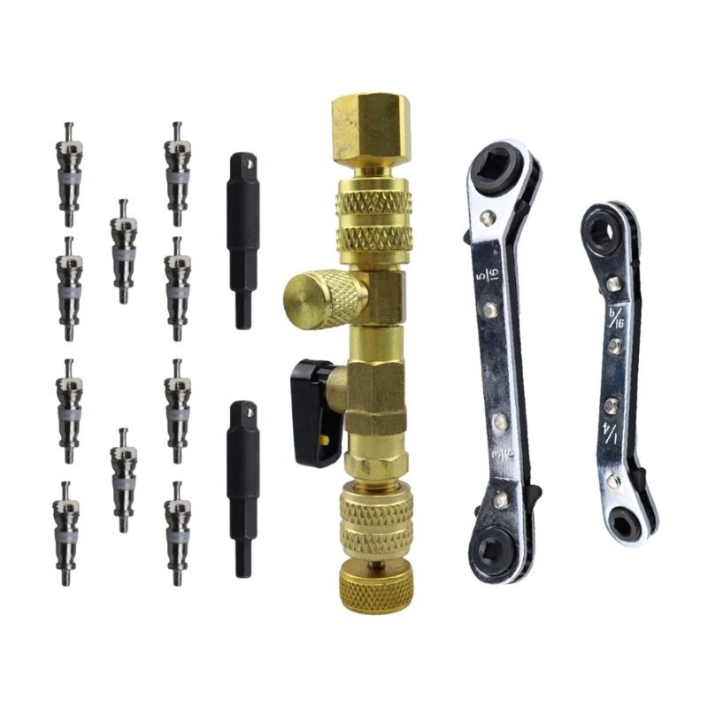 

Инструмент для установки сердечников клапанов кондиционера. Основные наборы инструментов для снятия и установки клапанов кондиционера.