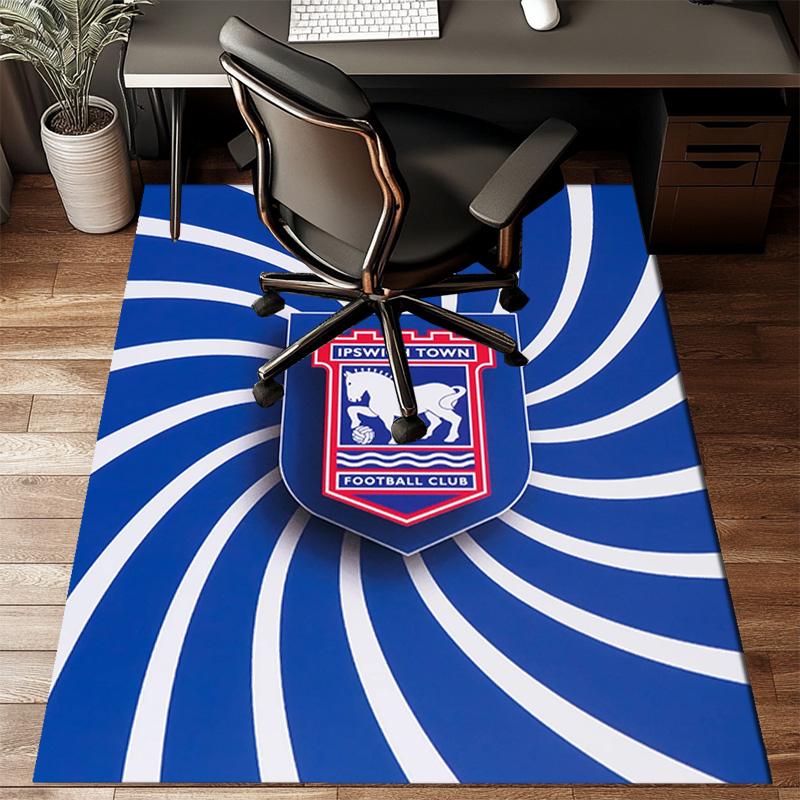 Town Football Club Crest Printed Office Carpet Chair Cushion Entryway Rug, Rugs for Living Room, Bedroom Christmas gifts