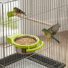 Detachable Bird Feeding Dish Stainless Steel Parrot Food Cup Bird Drinking Cup  Bird Perch