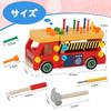 AOMACO Educational Fire Truck Carpenter Pretend Play Assembly and Disassembly DIY Tool Assembly Car Wooden Building Shape Boys and Baby Shower Gift
