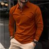 Spring and Autumn New Men's Long-sleeved Polo Shirt Casual Lapel Sports Polo Shirt