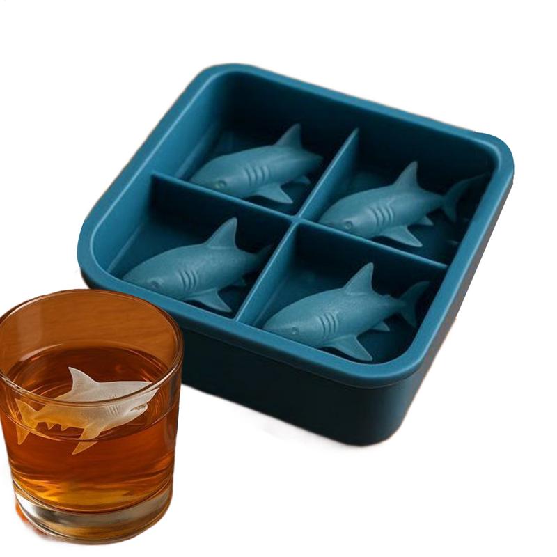 Shark Silicone Mold Silicone Shark Ice Tray Mold 3D Funny Ice Mold Reusable Ice Cubes Molds Kitchen Tools Accessories CN