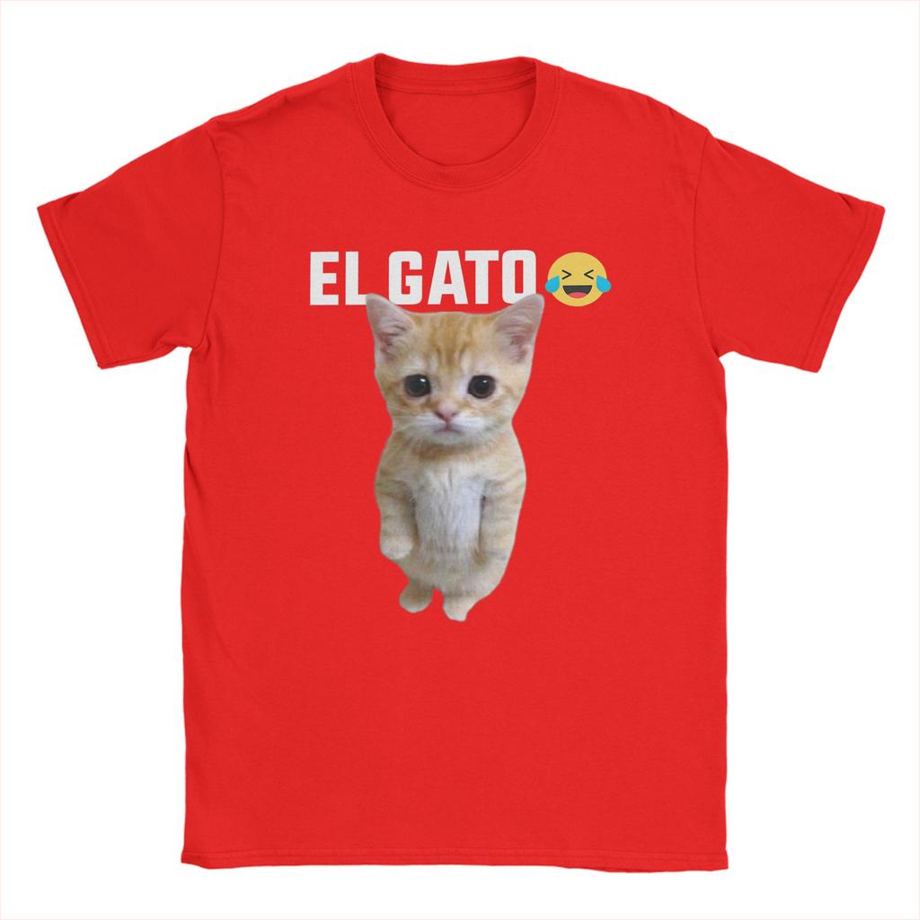 El Gato Meme Sad Crying Cat Munchkin Kitty Meme TShirt Summer Cotton T Shirts For Man Tshirt Short Sleeves Y2K Retro Clothing