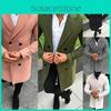 Luxurious Men's Winter Trench Coat With Warm Lapel And Hidden Shoulder Pads